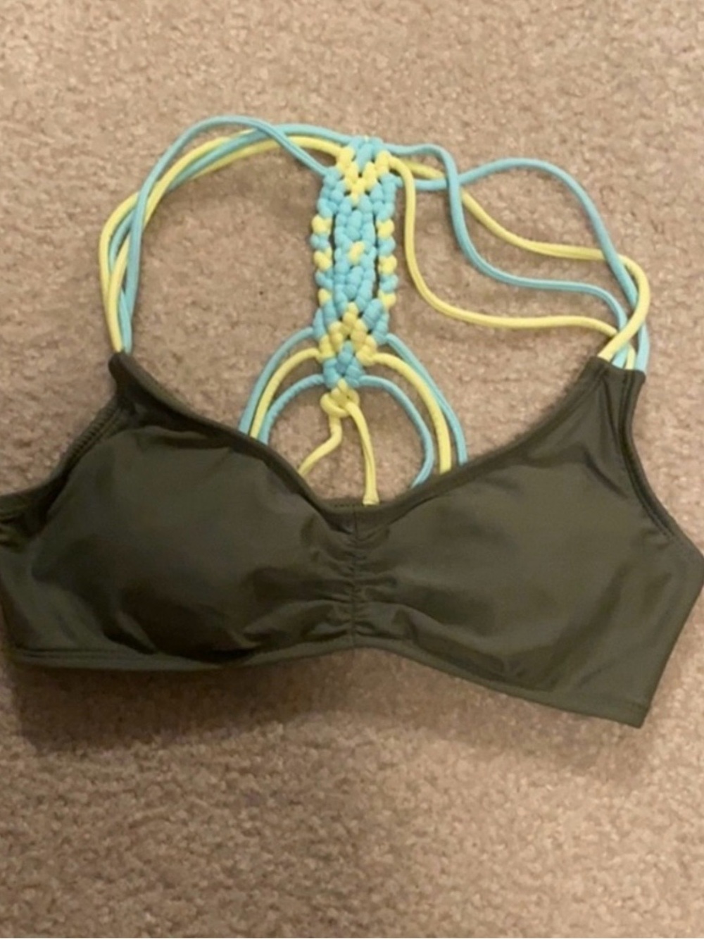 Olive green bikini swim top